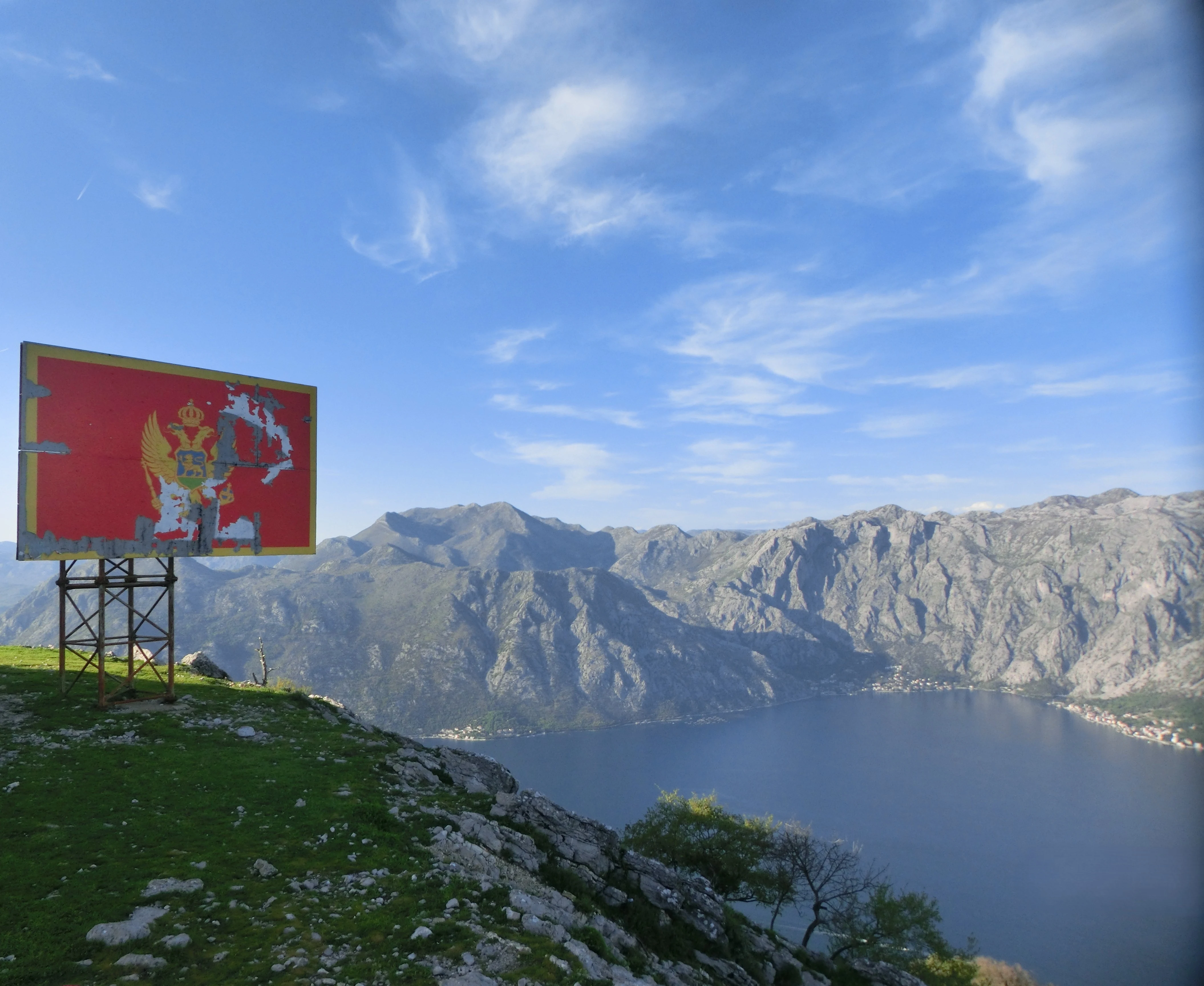 Kotor Bay Vrmac - St Ilija Montenegro Flag View